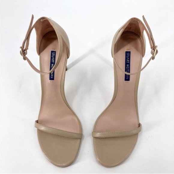 Stuart Weitzman Nudistsong Strap Bambina Nappa Leather Open Toe 110mm Sandal - Picture 8 of 9